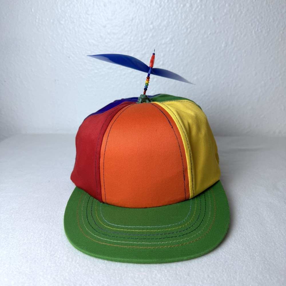 Interstellar Propeller Adult Adjustable Colorblock Rainbow Hat Cap SnapBack Frog